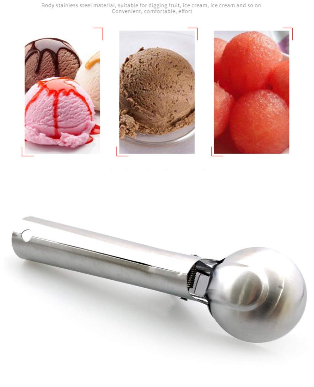 Cuillères À Glace Cuillères À Glace Piles en Acier Inoxydable Cuillère Antiadhésive pour Fruits Ustensiles De Cuisine pour Gâteau À La Maison