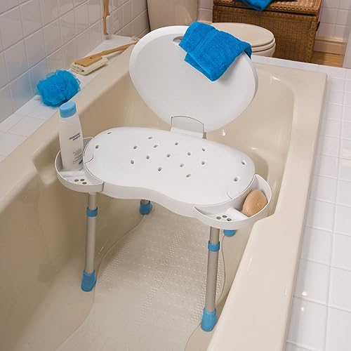 Miniatura 5 de AquaSense - Asiento plegable para bañera y ducha con asiento y respaldo antideslizantes, color blanco