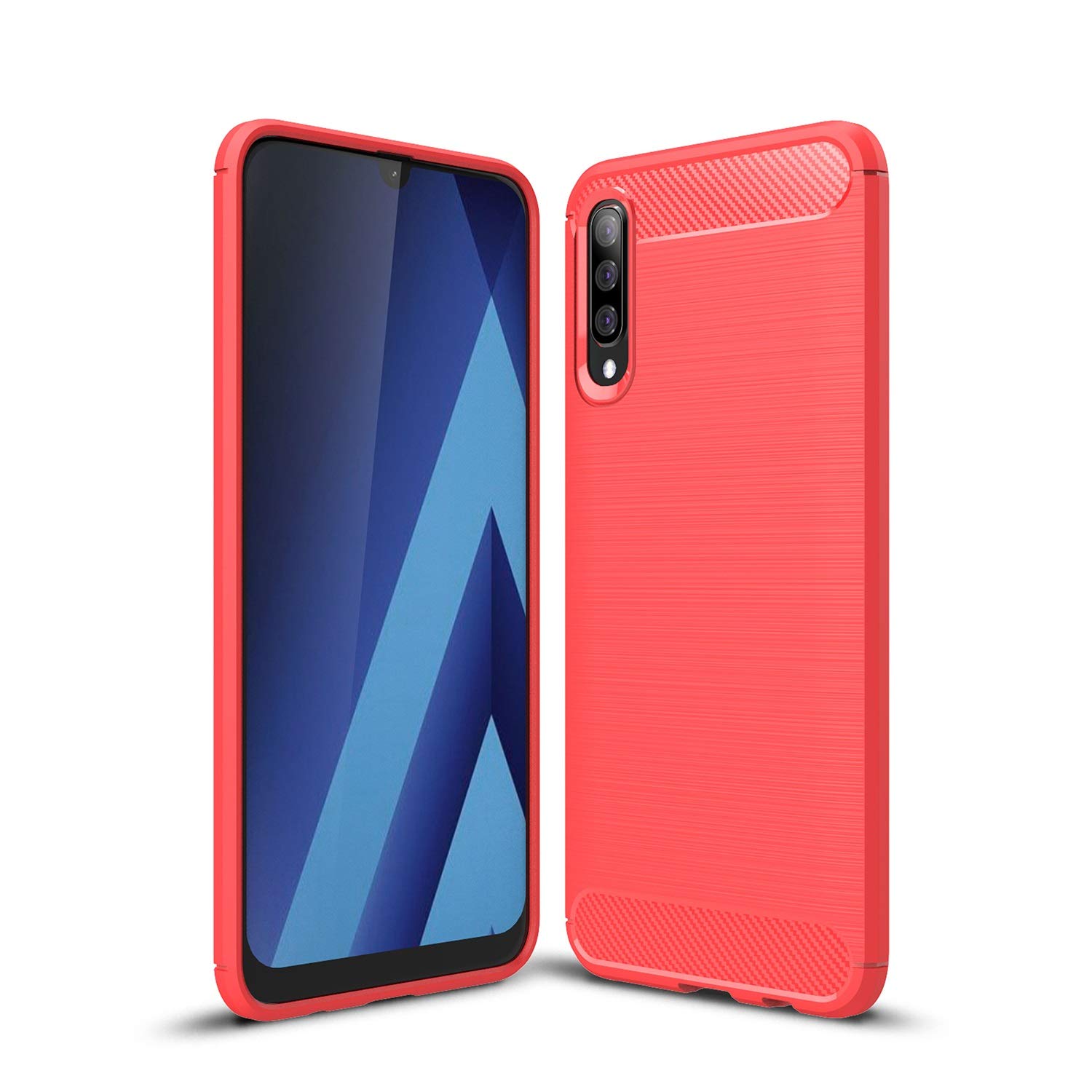 Coque Galaxy A30s antichoc avec absorption des impacts et dos rouge - 8