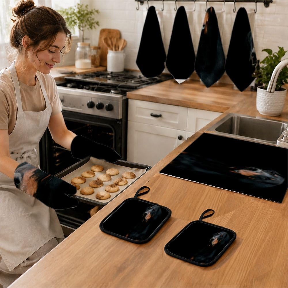 9PCS Elegante Doberman Cucina Decor e Accessori Set
