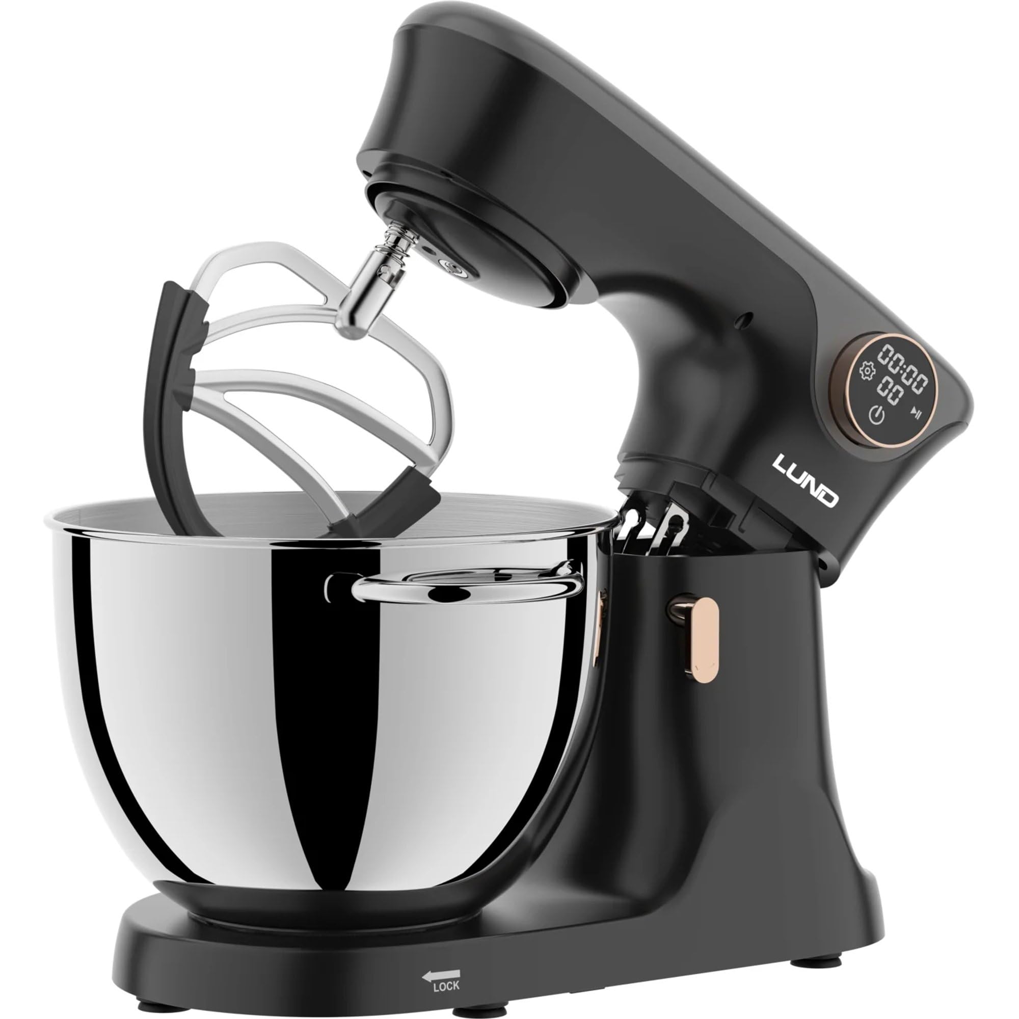 Robot kuchenny 2000 W, miska ze stali nierdzewnej 6 l, mieszadło planetarne, wyrabiarka do ciasta, timer, wszechstronne urządzenie kuchenne dla profesjonalnych i amatorów