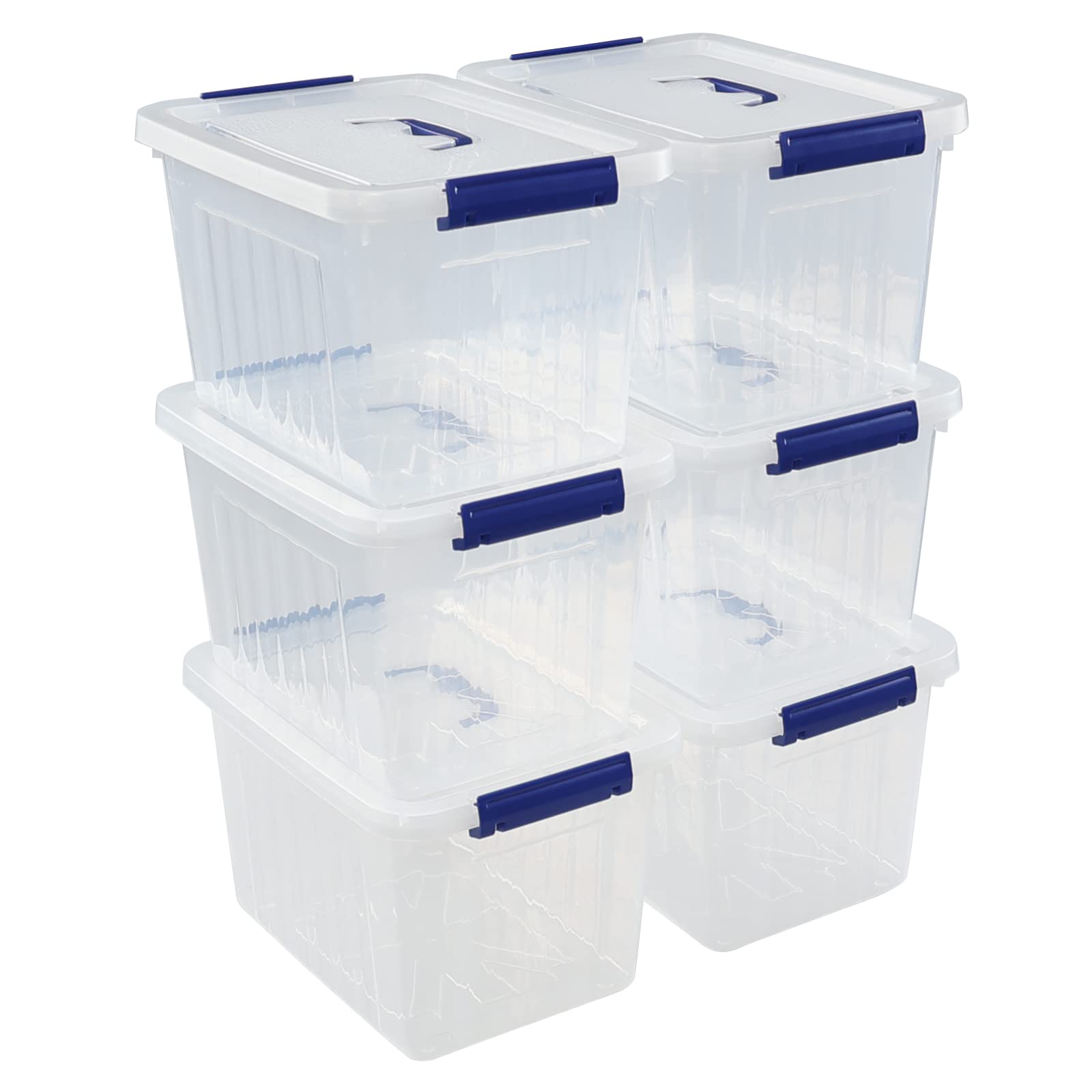 Aufbewahrungsbehälter Plastik, Aufbewahrungsboxen mit Deckel Set von 6