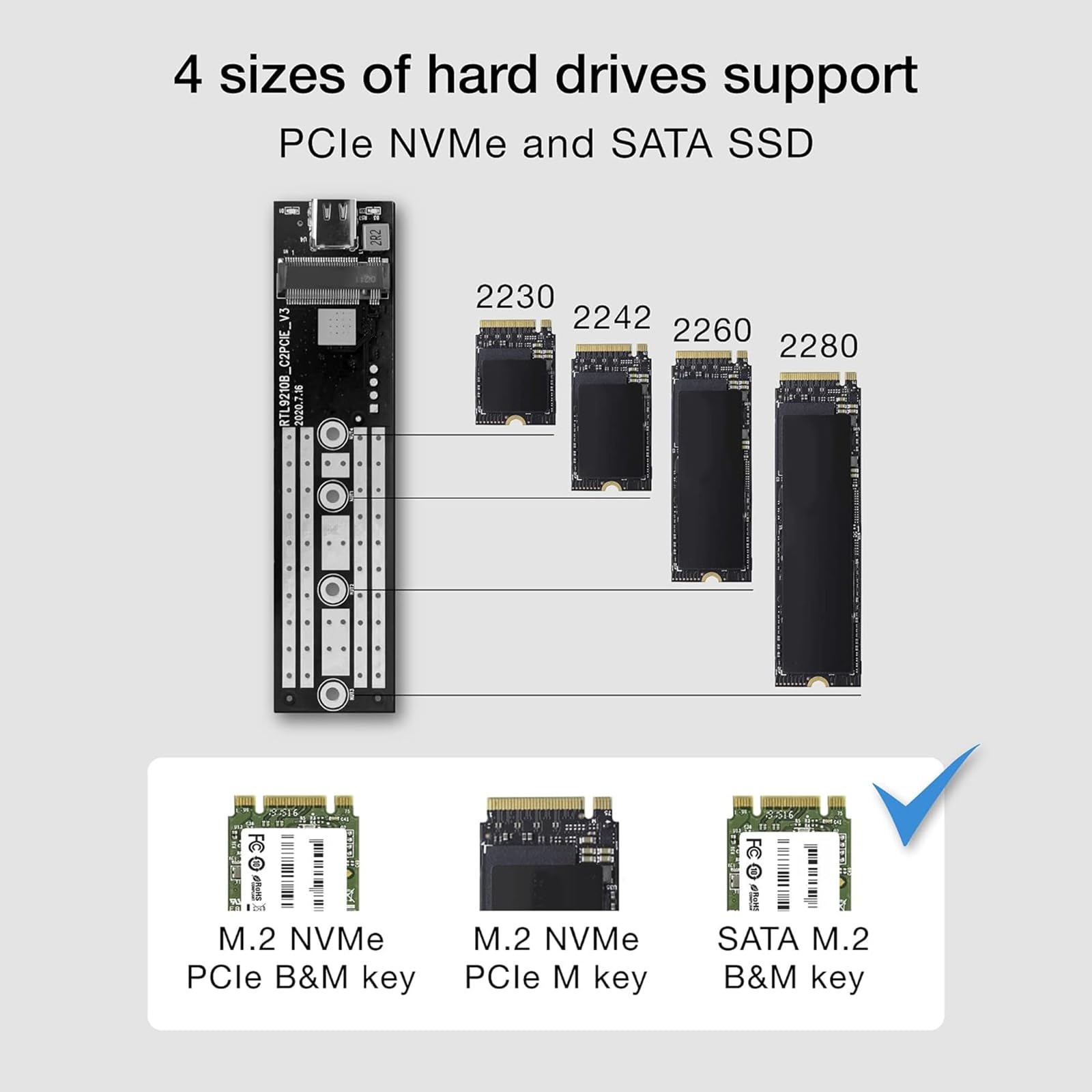 M.2 SATA , NVMe SSD 7個セット Amazon.com: EZCast M.2 NVMe & SATA SSD Enclosure, USB-C 3.1 Gen 2