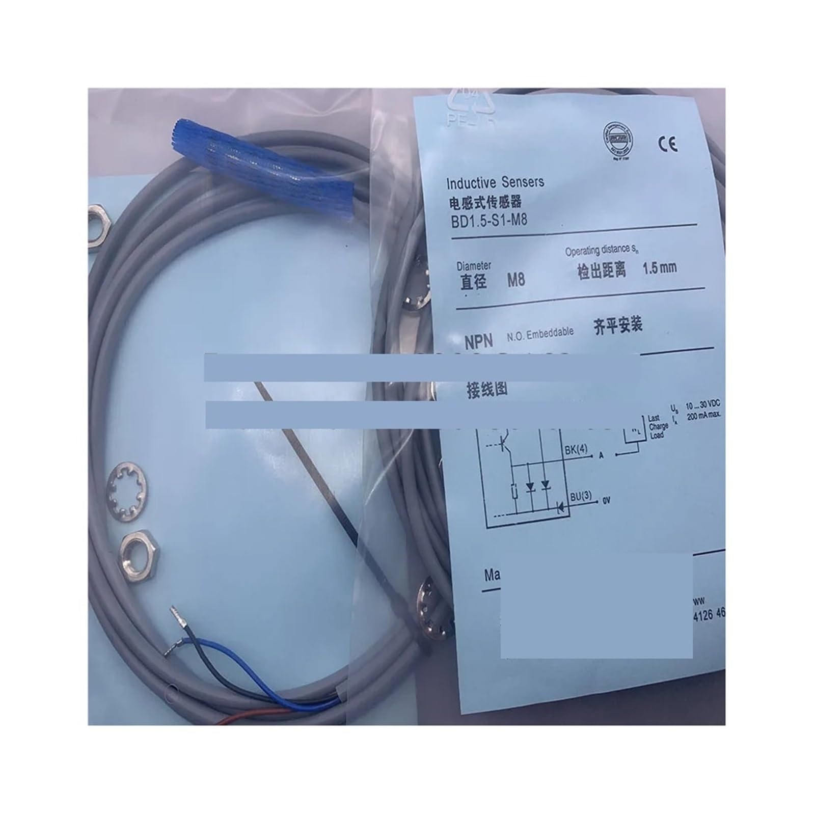 Détecteur de proximité BD1.5-S6S1-M8 inductif pour automatisme