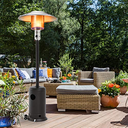 Fdw FDW-WRL-PH87-MOCHA 1 Patio Heater Tall Hammered Finish Garden Outdoor Heater Propane Standing Lp Gas Steel W/Accessories  thumb #1