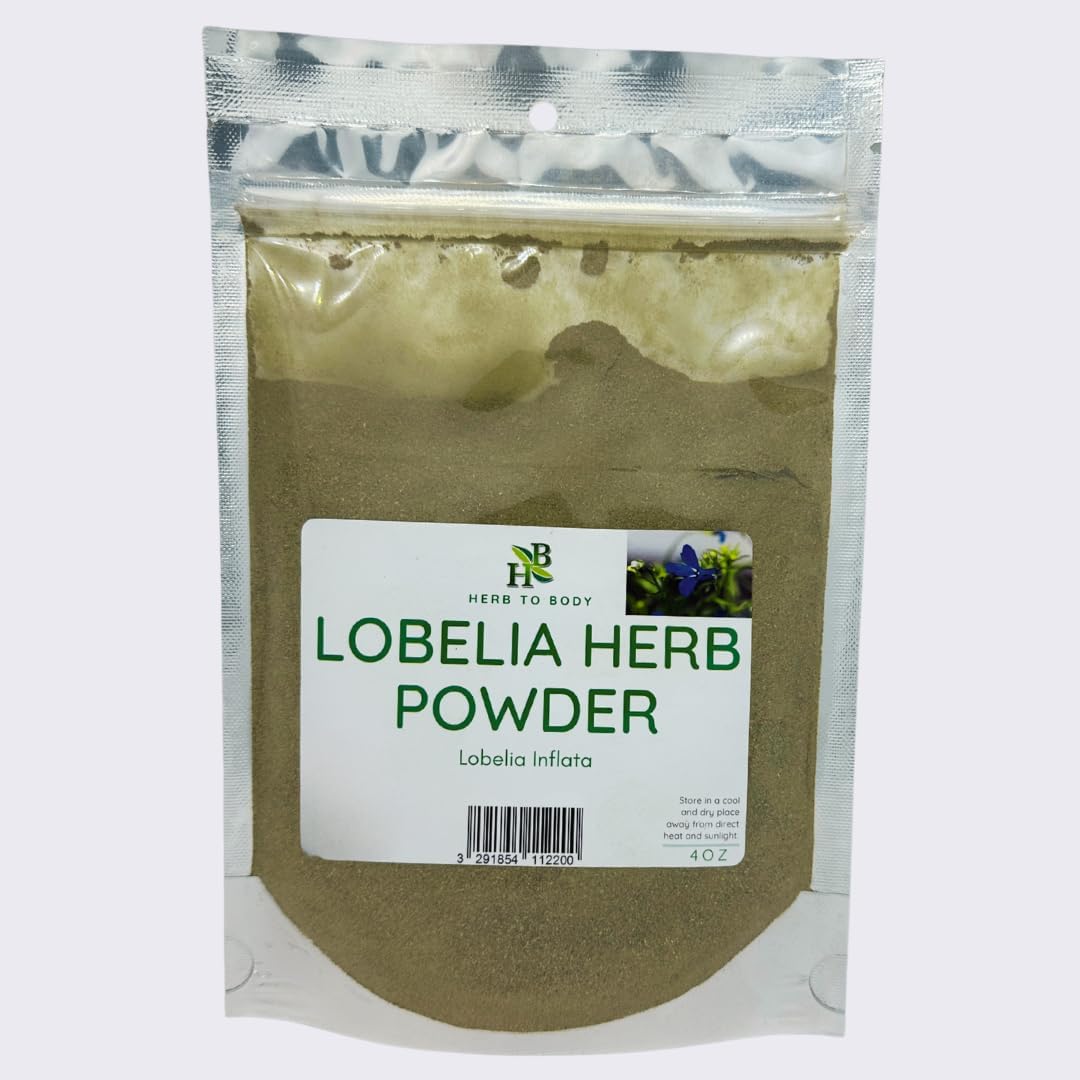 Herb To Body Lobelia Herb Powder – Lobelia inflata, Fine Powder for Herbal Blends, Teas, Culinary & Traditional Use, Wildcrafted 4oz