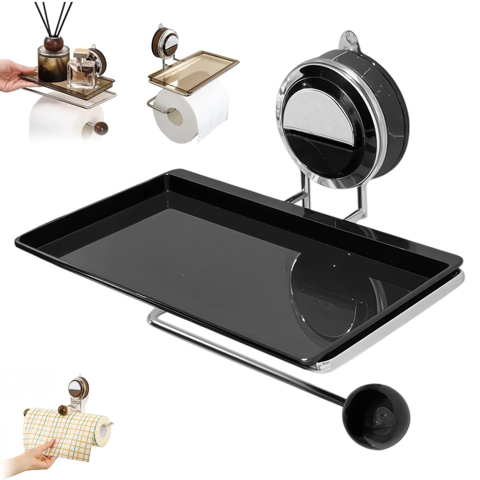 2026 No Drilling Suction Stainless Steel Toilet Paper Holder, Firm Strong