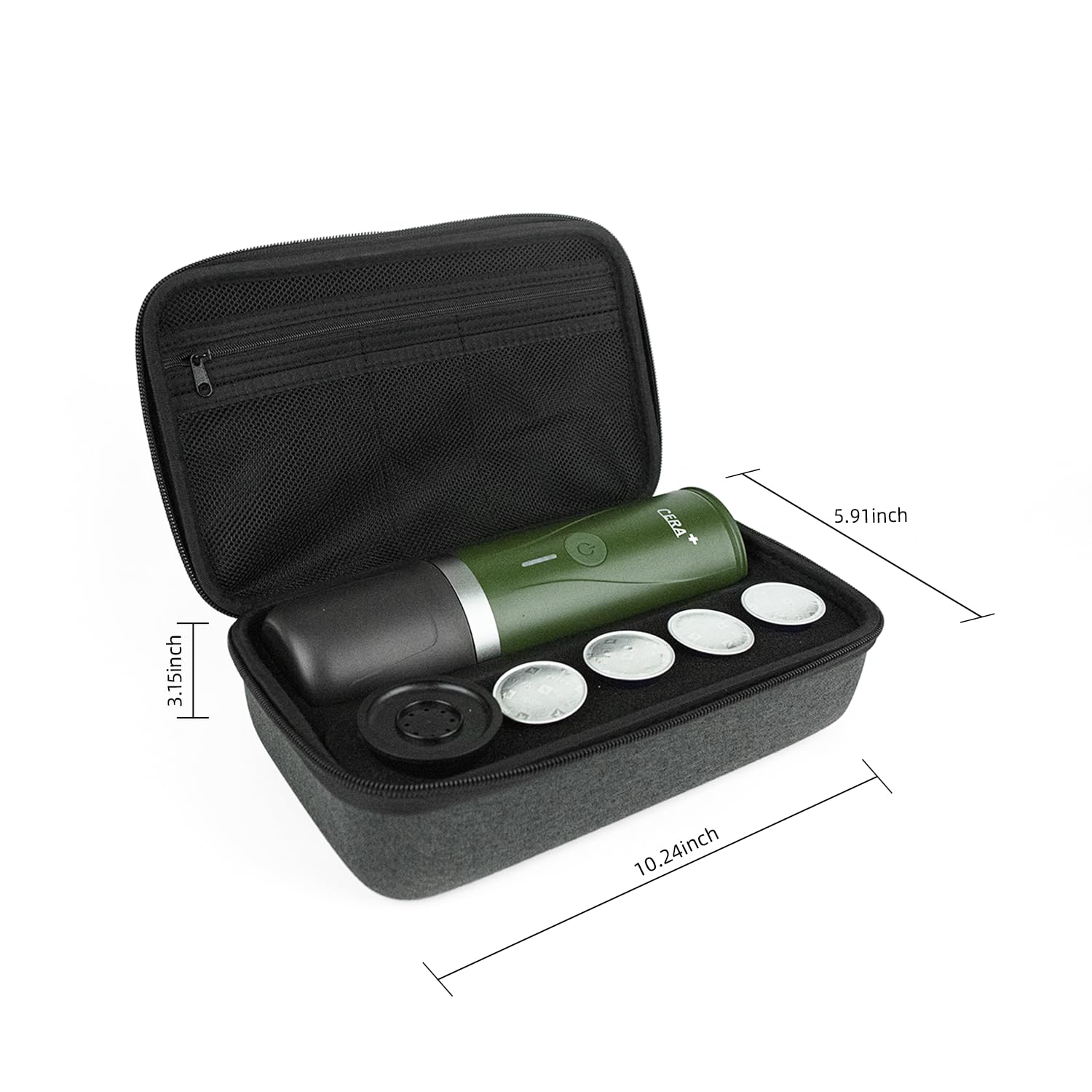 CERA+ Sac de Transport pour cafetière électrique Portable, étanche et Robuste, en EVA, avec Ceinture de Maintien, idéal pour Les Voyages, Le Bureau et Le Camping