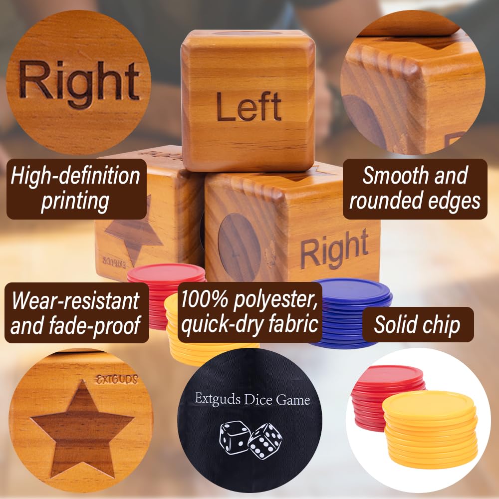 Snapklik.com : Giant Right Center Left Dice Game Set,Classic Left Right ...