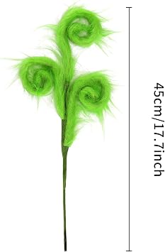 Kesywale 4 Pieces Green Furry Christmas Picks 17 Furry Spiral Curly Sprays Elf Ornaments Stems for Christmas Tree Topper Filler Branches Home Office Holiday Party Decorations Gifts (Green, 4)