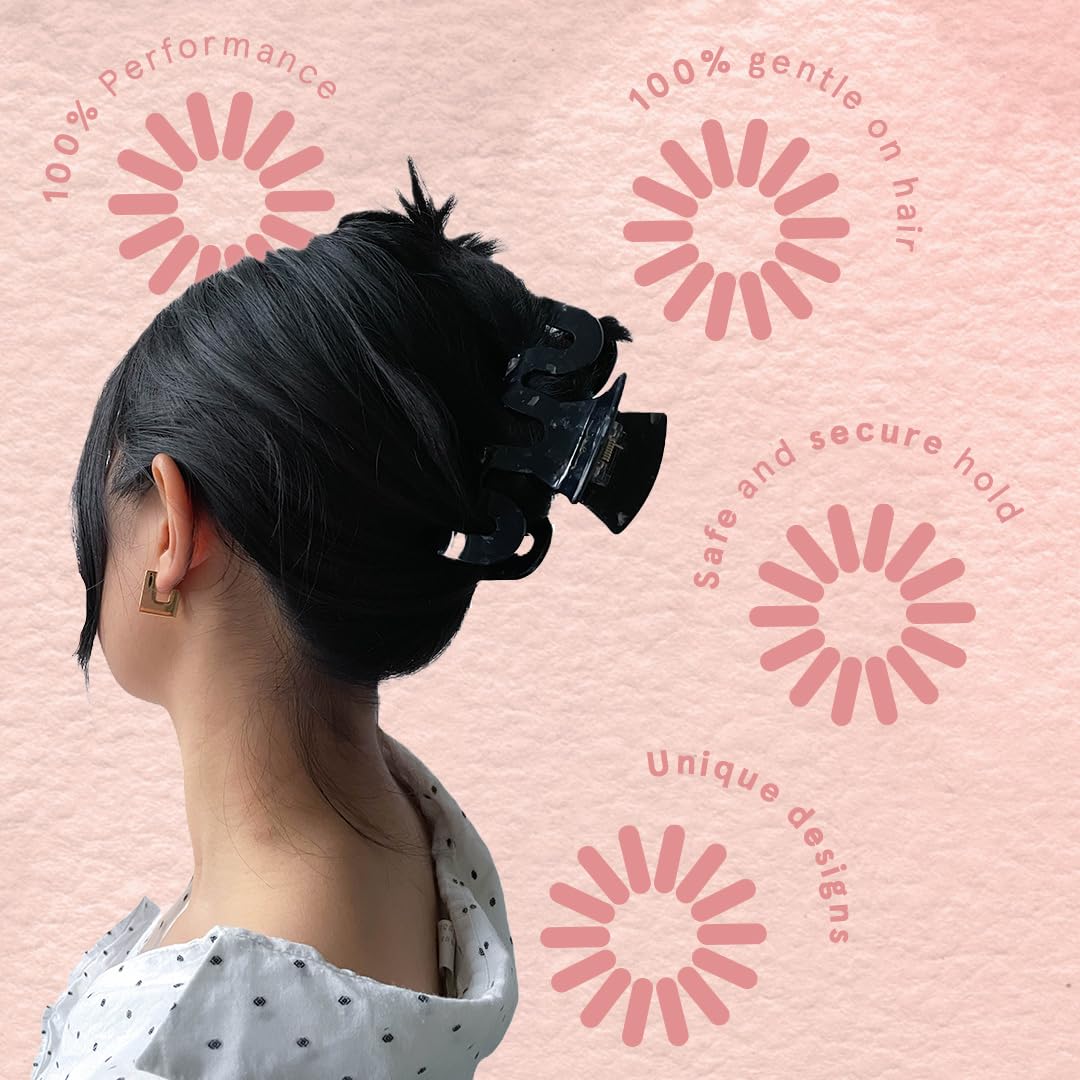 invisibobble CLIPSTAR 1 x spinka do włosów duża, 11 cm, czarna spinka do włosów dla kobiet do grubych włosów, antypoślizgowa ozdoba do włosów, mocne trzymanie, zaprojektowana w sercu Monachium