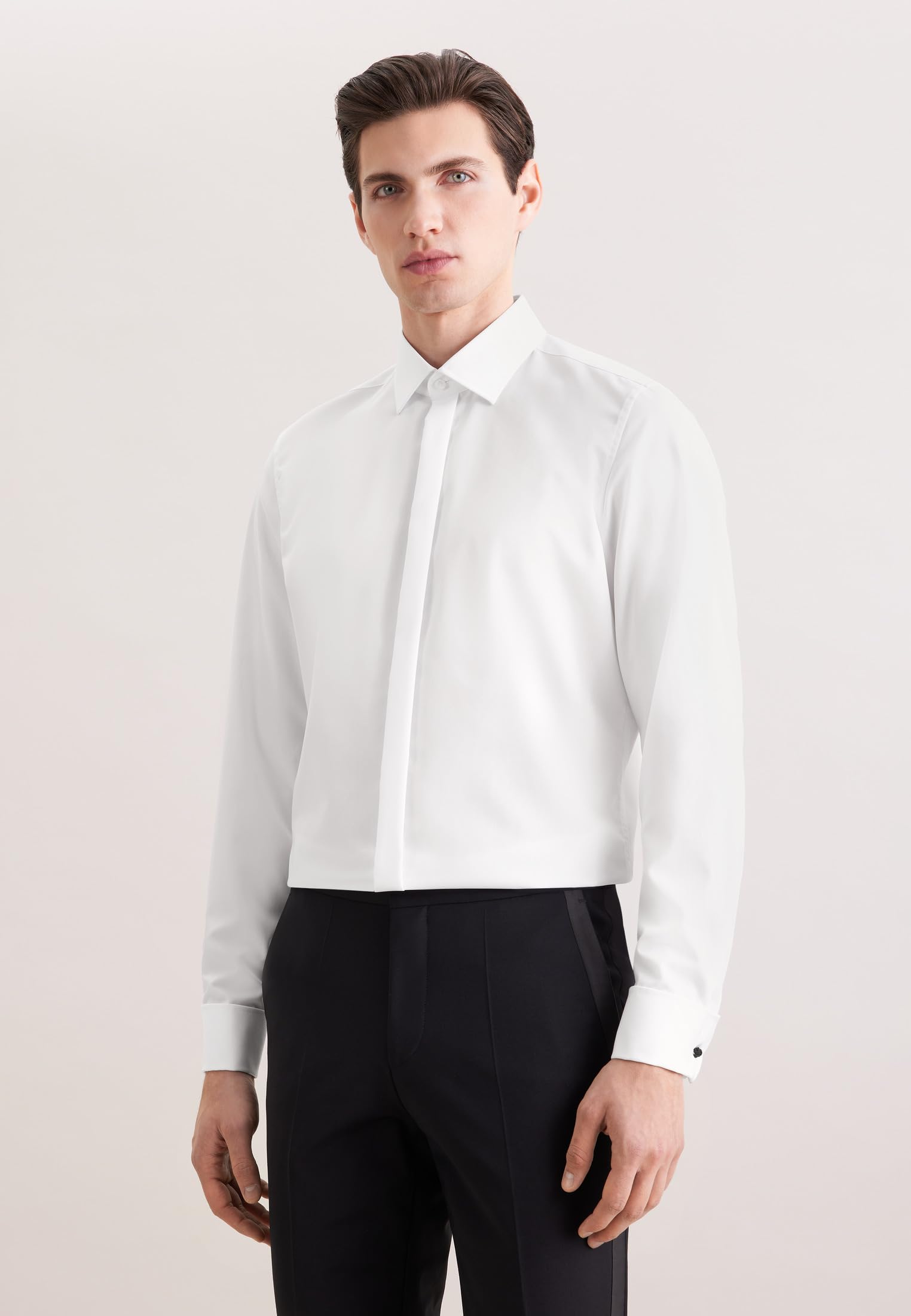Seidensticker Camicia business da uomo - vestibilità sagomata - no stiro - collo Kent - maniche lunghe - polsini con risvolto - 100% cotone