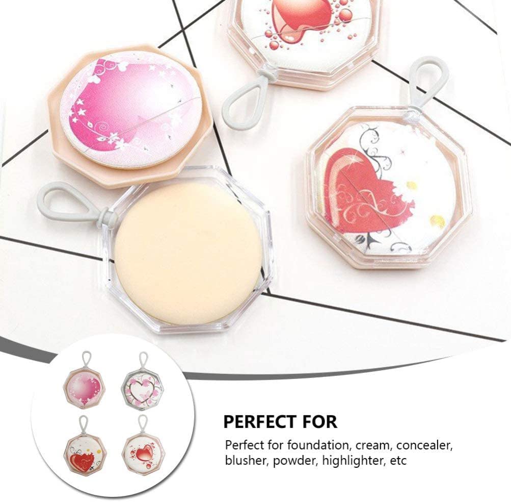 Schwammkissen Puffs, Make-up-Schwamm, Blender, Foundation-Schönheitswerkzeug, 4 Stück Make-up Foundation Puff Baumwolle lose Puderquaste Luftkissen Comestic Schwamm Foundation Applikator mit