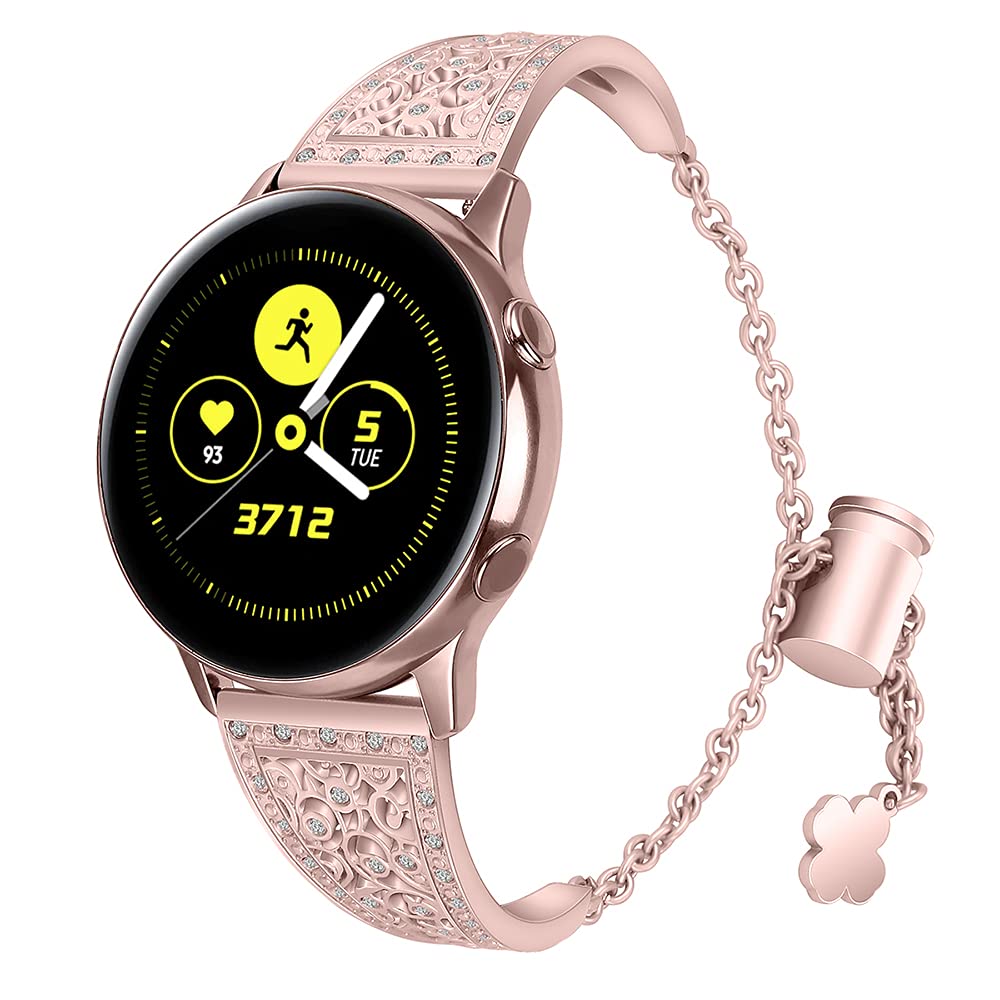 AISPORTS Compatible for Samsung Galaxy Watch 6/6 Classic Band for Women, 20mm Slim Bling Glitter Diamond Metal Bracelet Replacement Band for Galaxy Watch 5/5 Pro/4/4 Classic/3 41mm/Active2/Active/42mm-image-7