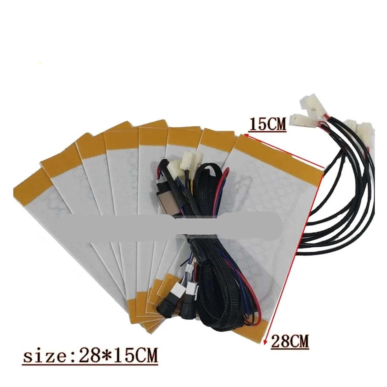 4 Pièces/Ensemble, Kits De Chauffage Siège Voiture 12V avec Coussinets Chauffants en Fibre Carbone Et Interrupteur À Pression Double Carré 3 Niveaux(Carbon Fiber Pads)