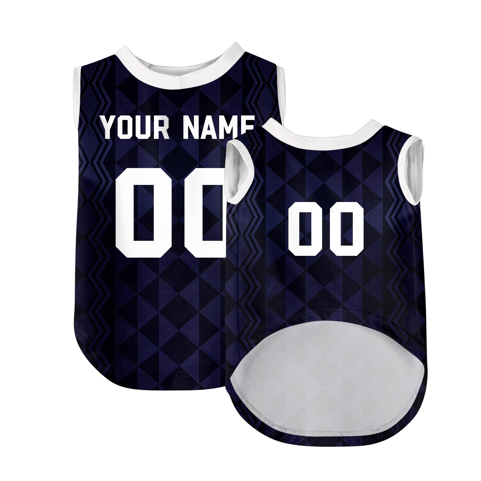 Personalised Dog T-Shirt, Custom Dog Clothes with Name Number & Logo Print, Breathable Quick Dry Sleeveless Football Jersey for Small Medium Large Dogs & Cats, XS-5XL, Ideal Pet Gift for Football Fans