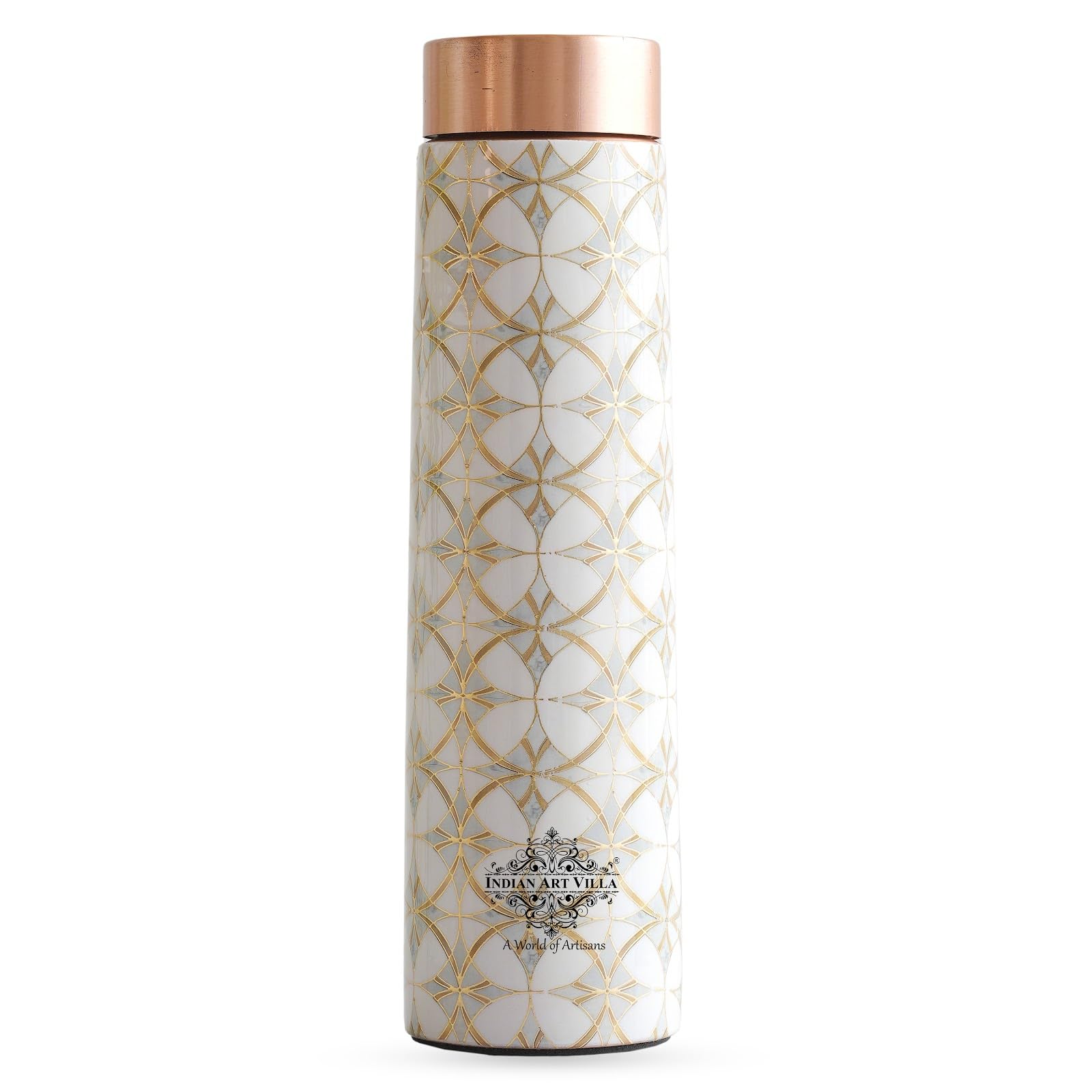 Copper Water Bottle - Ayurvedic Health & Silk Print -14