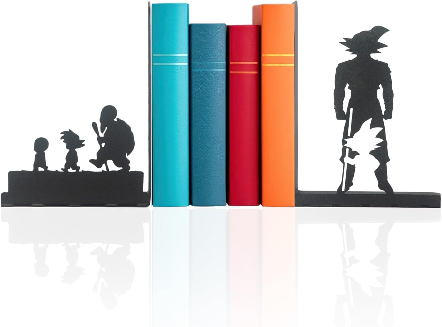 Superhero Heroes Bookends for Kids, Anime Themed Book Holders, Decorative Cartoon Figure Book Support for Boys, Manga Heroes Figure Book Support, Anime Heros Silhouette Bookends Gift for Kids