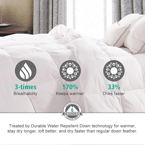 Miniatura 3 de APSMILE Edredón pesado de fibra de plumón de tamaño King de gran tamaño para climas más fríos/durmientes, edredón de fibra de plumón ultrasuave de