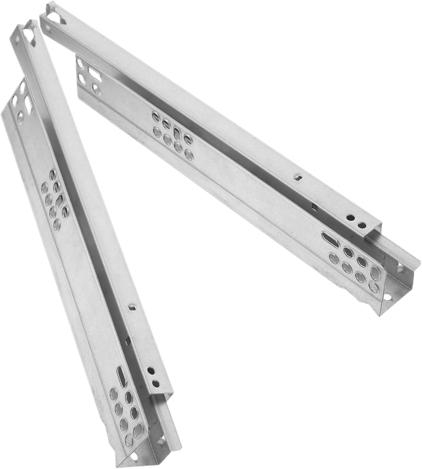 2 Pcs Drawer Slide Damping Rails Two-Section Slideway for Bearing Mute Cabinet Support Bottom Slides