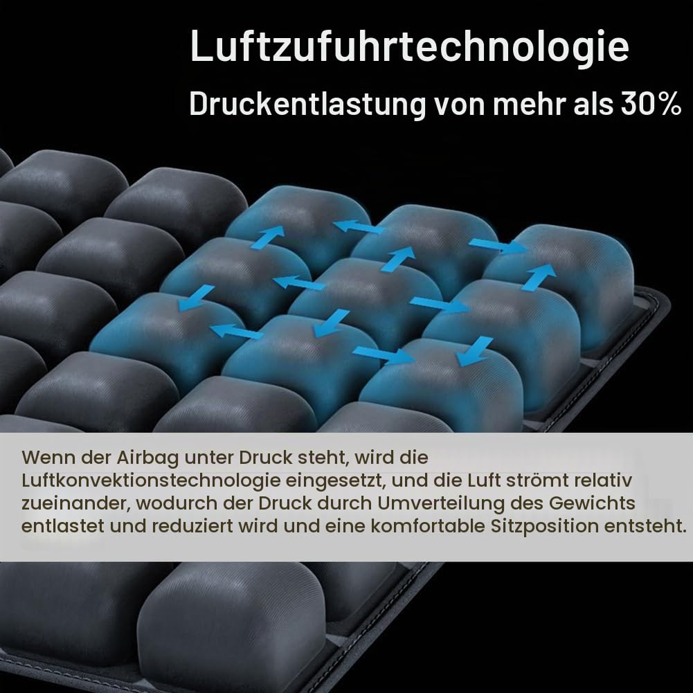 Reise-Sitzkissen für Flugzeug, 3D-Luftzelle, aufblasbares Sitzkissen, selbstaufblasbares Bettwundkissen zur Druckentlastung des Pos
