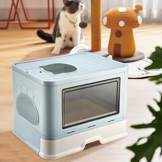 Foto 7 de 8 de Arenero Gatos Cubierto con Cajon,Arenero para Gatos Grande XXL Cerrado Caja de Arena Plegable Cagadero Gato…