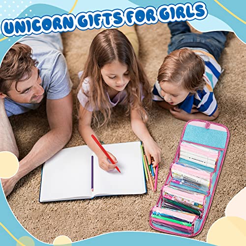 Bplustree Fruit Scented Washable Markers Set With Unicorn Pencil Case, 55 Pcs Coloring Markers Kit Art Supplies For Kids, Unicorn Gifts For Girls 4 5 6 7 8 9 10 Years Old (Blue) #TOP6