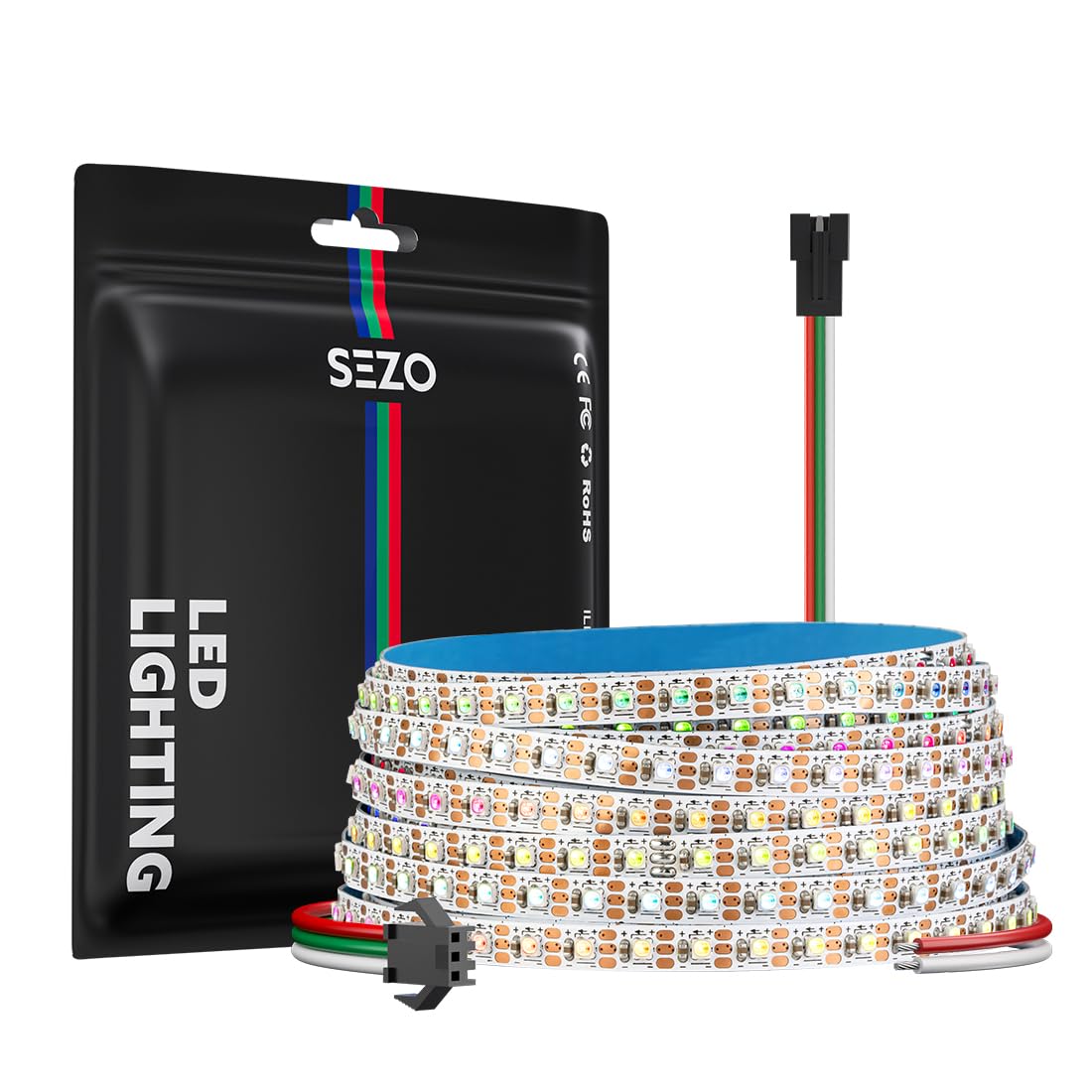 SEZO WS2812B IC 5mm Ultra Narrow RGB LED Strip 2020SMD 13.1FT