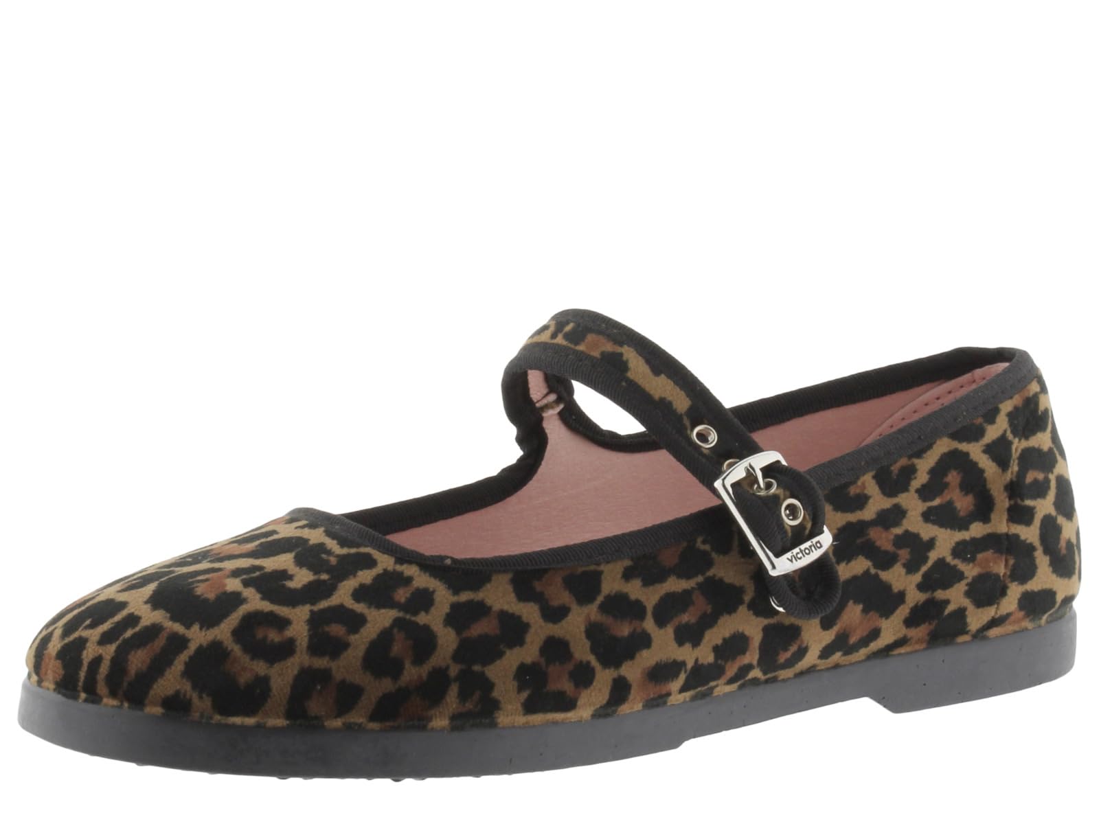 victoria Bailarinas Gong Fu 1080117 | Terciopelo Animal Print & Ribete Al Tono & Hebilla para Niña