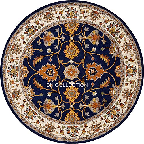 Image of Royal Look Handmade Carpet with Super Soft & Pure Woolen Carpet for Your BEDROOMS & Living Room with 1 INCH Pile Height 6 X 6 FEET (180x180 cm) Round Multi