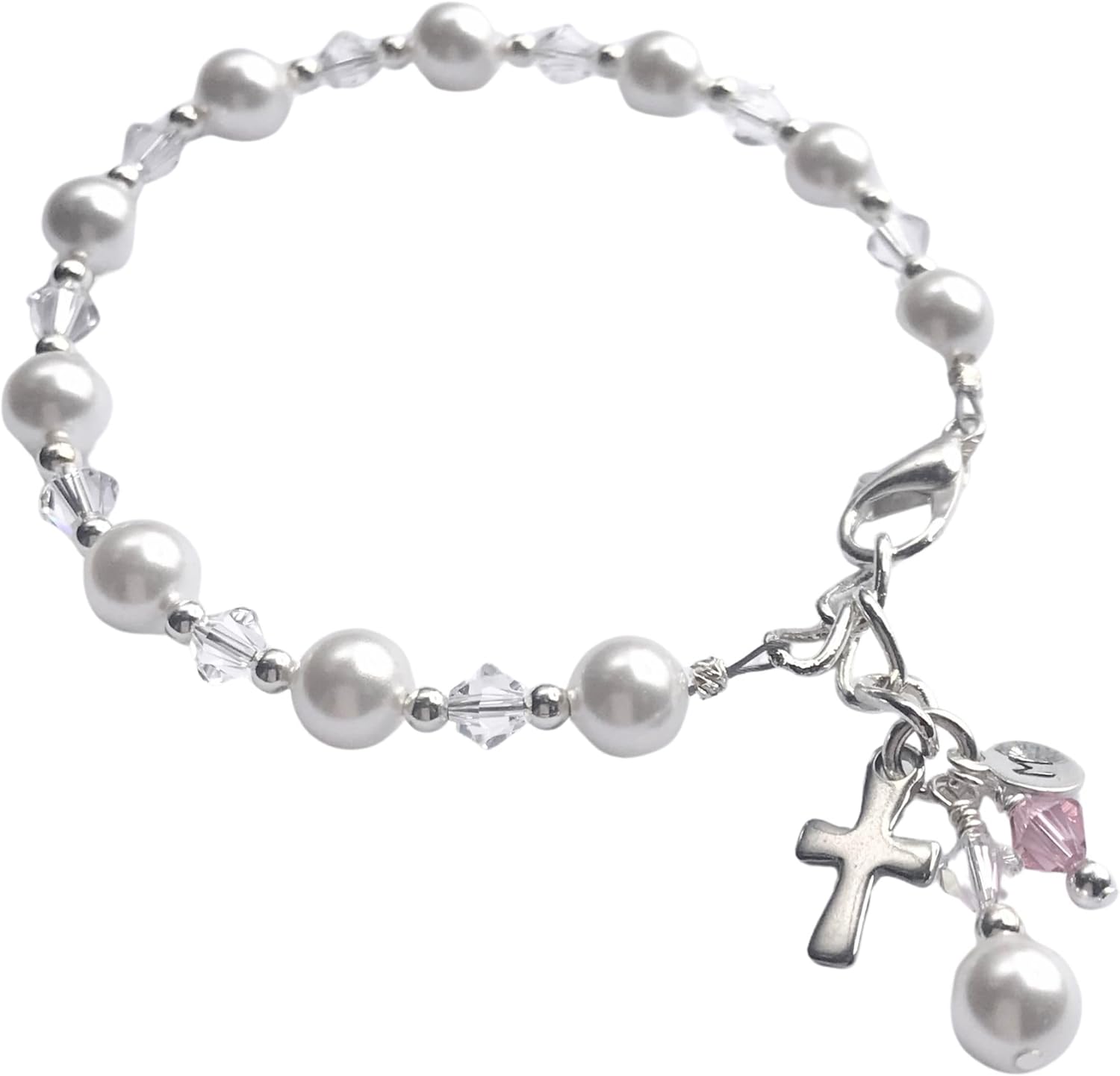 Personalized First Communion Pearl Bracelet – Timeless Keepsake Jewelry for Girls, Classic Faith Gift, Meaningful Milestone Bracelet