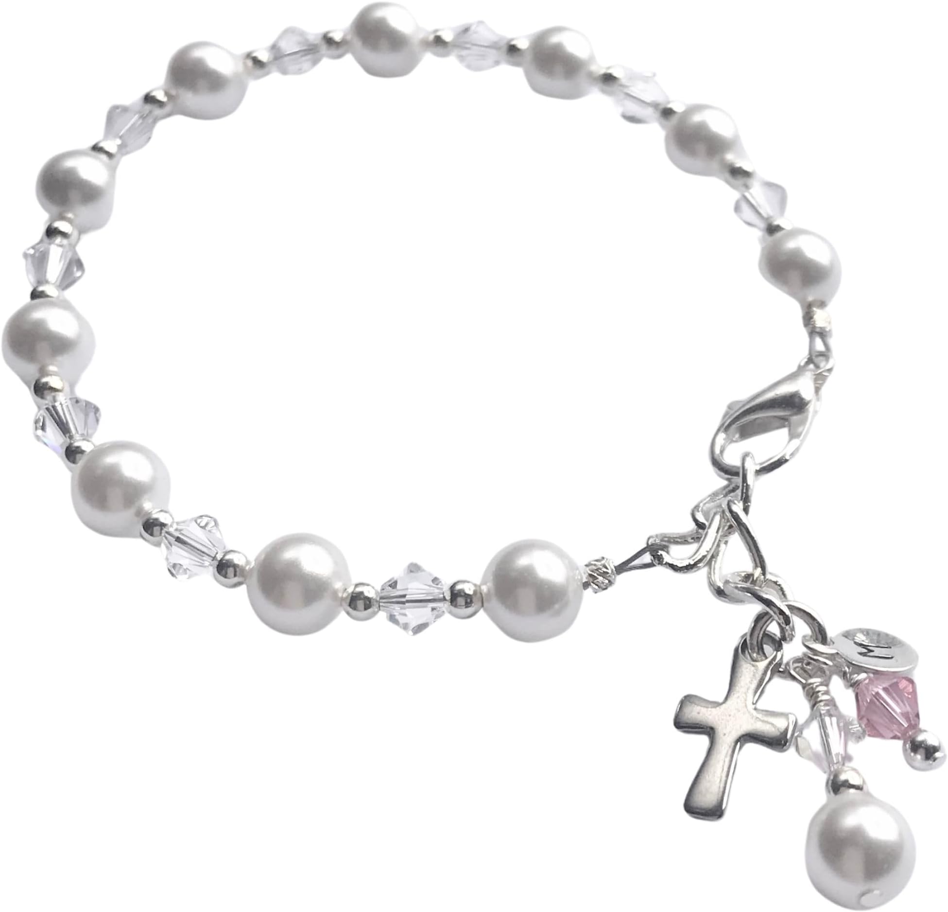 Personalized First Communion Pearl Bracelet – Timeless Keepsake Jewelry for Girls, Classic Faith Gift, Meaningful Milestone Bracelet