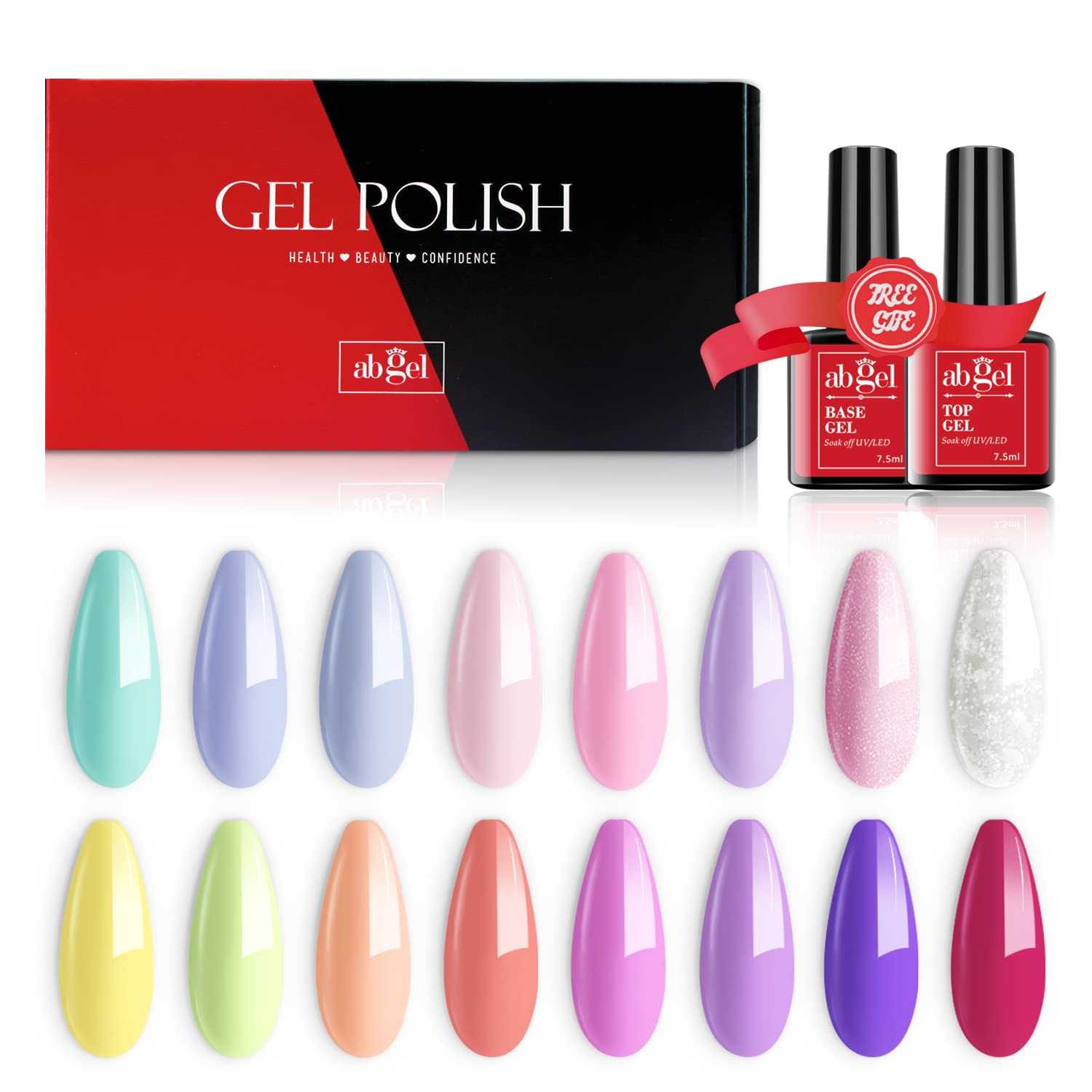 ab gel Gel Nail Polish Set 16 Colors Base and Top Coat Gel Nail Polish