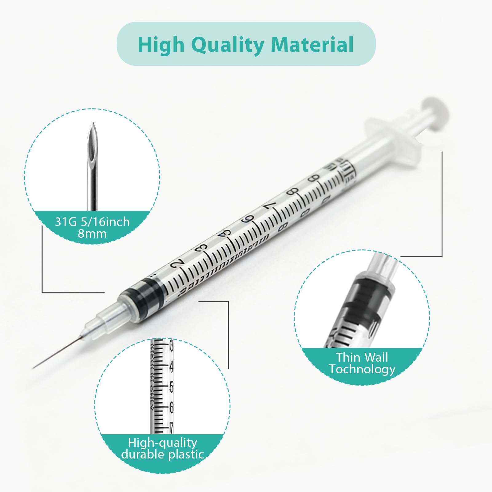 Lab Syringes - 30 Pack 1ml U-100 -4 Lab Syringes - 30 Pack 1ml U-100 -4