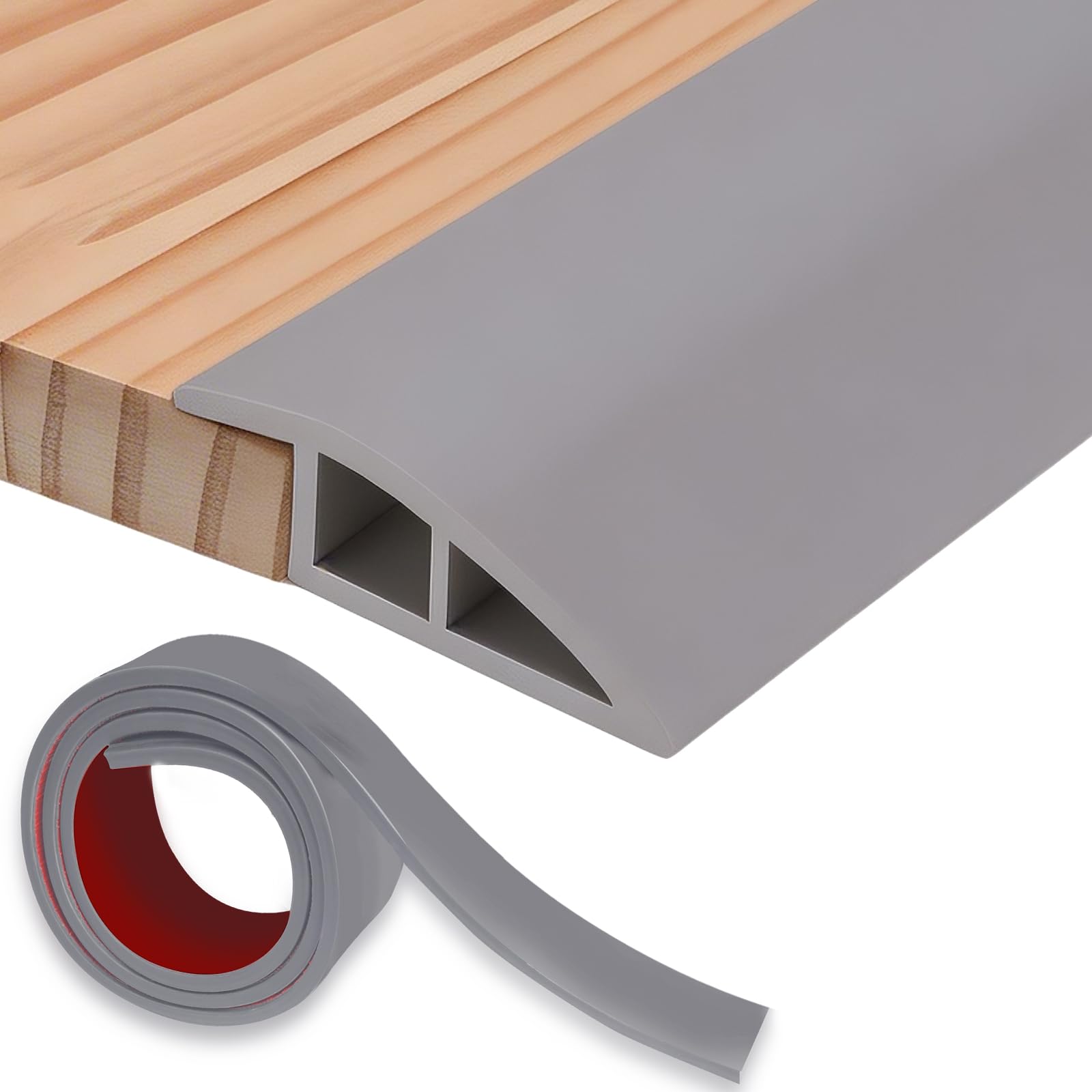 Storystore Floor Transition Strips, 50mm (W) x 1.2m (L) Self Adhesive Door Threshold Strips for Doorways, PVC Laminate Doorway Edge Threshold for Joining Floor Gaps,Carpet,Tiles, Gray