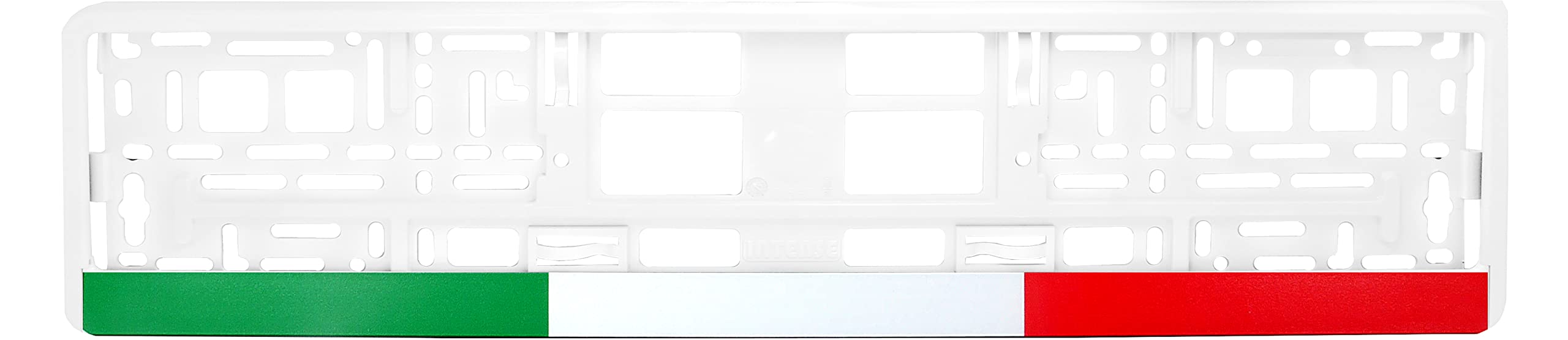 PAIR (2PCS) TAPORT ITALY Italian Flag White Gloss Car Registration License Number Plate Surround Holder Frame Surround