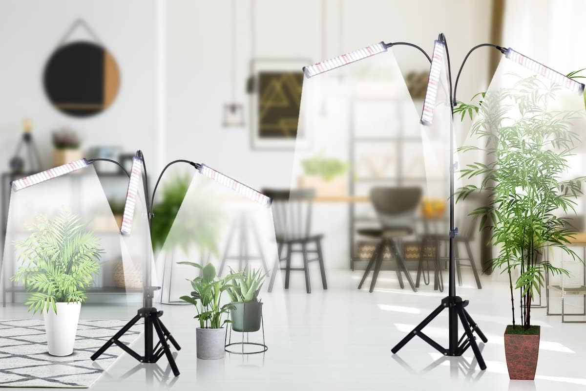 Grow Light with Stand,150W 252 LEDs 6000K Full Spectrum White Floor Lamp UV Plant Lights for Indoor Plants,5 Dimmable Levels & Auto On/Off Timer 4 8 12 Hrs