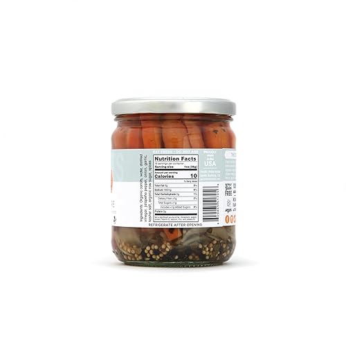 Miniatura 5 de Carriots of Fire - Palitos de zanahoria en escabeche picante con jalapeño - Zanahorias gourmet para aperitivos - sin OMG, kosher, sin gluten, 16