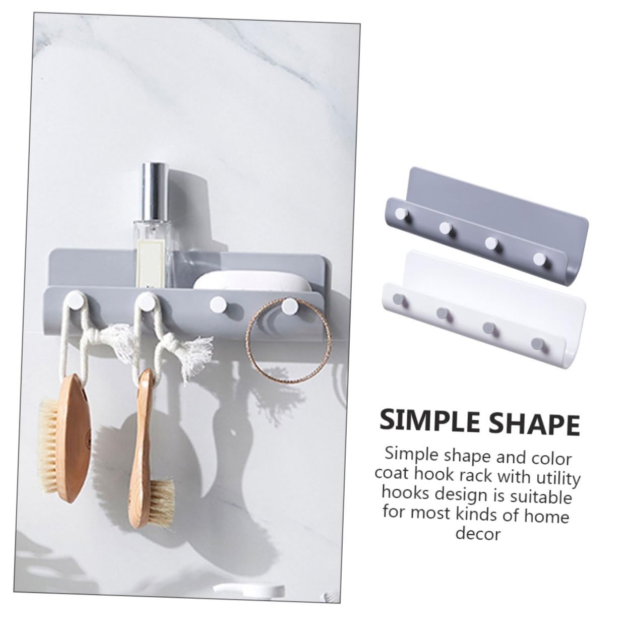 TOGEVAL 2pcs Wall Mounted Coat Rack with Shelf Hooks for Home Entryway Hat and Garment Hanger Space Saving Storage