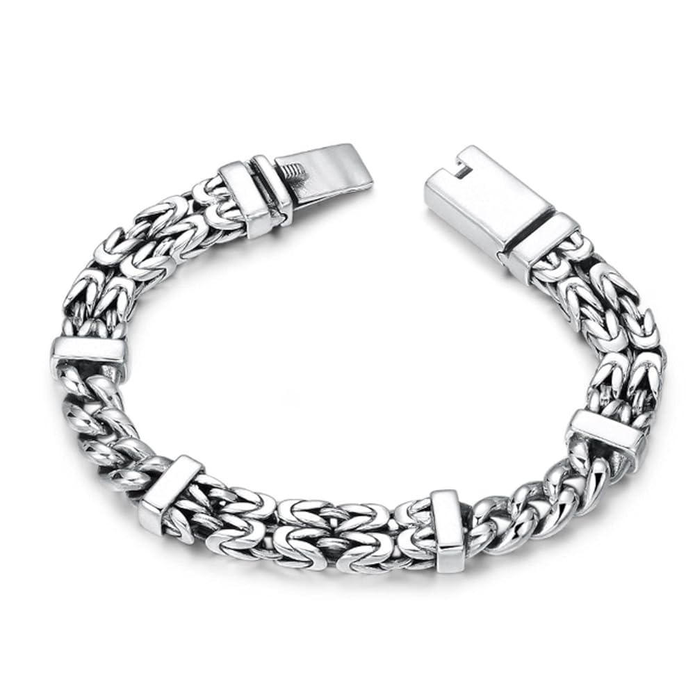 d*2様 Loud Style Design silver bracelet s Gorgeous Sterling Silver bracelet wide Flower style design