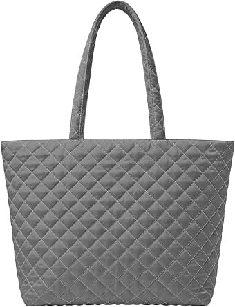 MARSVOVO Classic Quilted Shoulder Tote Bag for Women with Zipper Closure