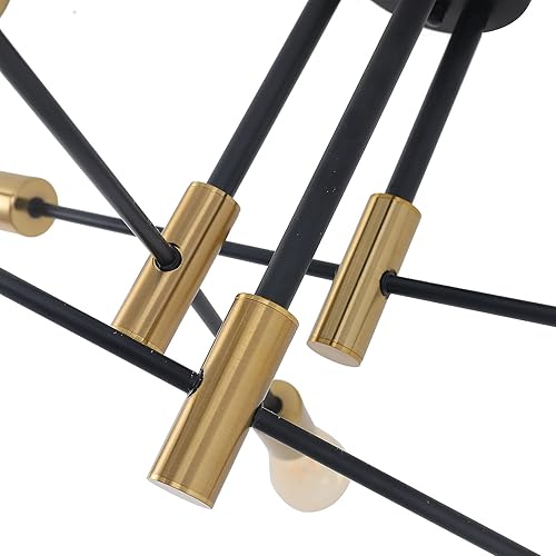 Miniatura 4 de Sputnik - Lámpara de araña de 6 luces de mediados de siglo, moderna lámpara E26, lámpara colgante de techo semiempotrada para sala de estar,