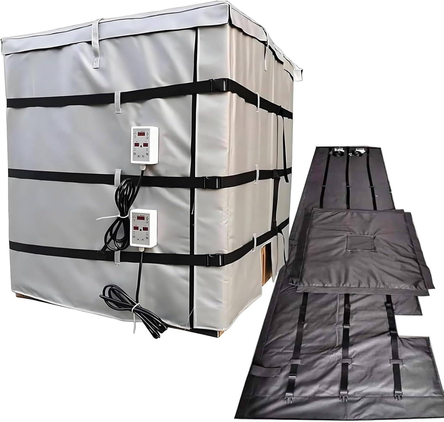 Przemysłowy podgrzewacz IBC Tote 4000W, regulowany termostat 0-150C, izolowany koc bębna do płynów lepkich, wodoodporna podkładka grzewcza Zapobiega zamrażaniu, łatwa instalacja listwy do 275 pojemnik