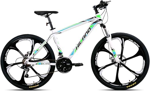 Hiland Mountain Bike, 3/6/Multi-Spokes,Shimano 21 Speeds Drivetrain,Aluminum Frame 26 Inch Wheels, Disc-Brake Bike for Men Women Men's MTB Bicycle