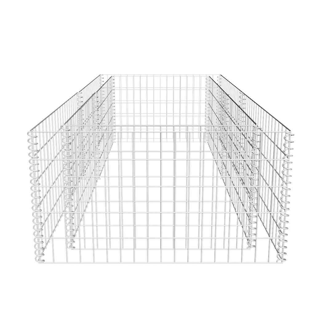Pflanzkübel Steinkorb 180×90×50 cm verzinkter Stahl Gartenzaun Zaunelement Sichtschutz Maschendraht Doppelstabmatte für Terrasse Balkon Vorgarten und Grundstück