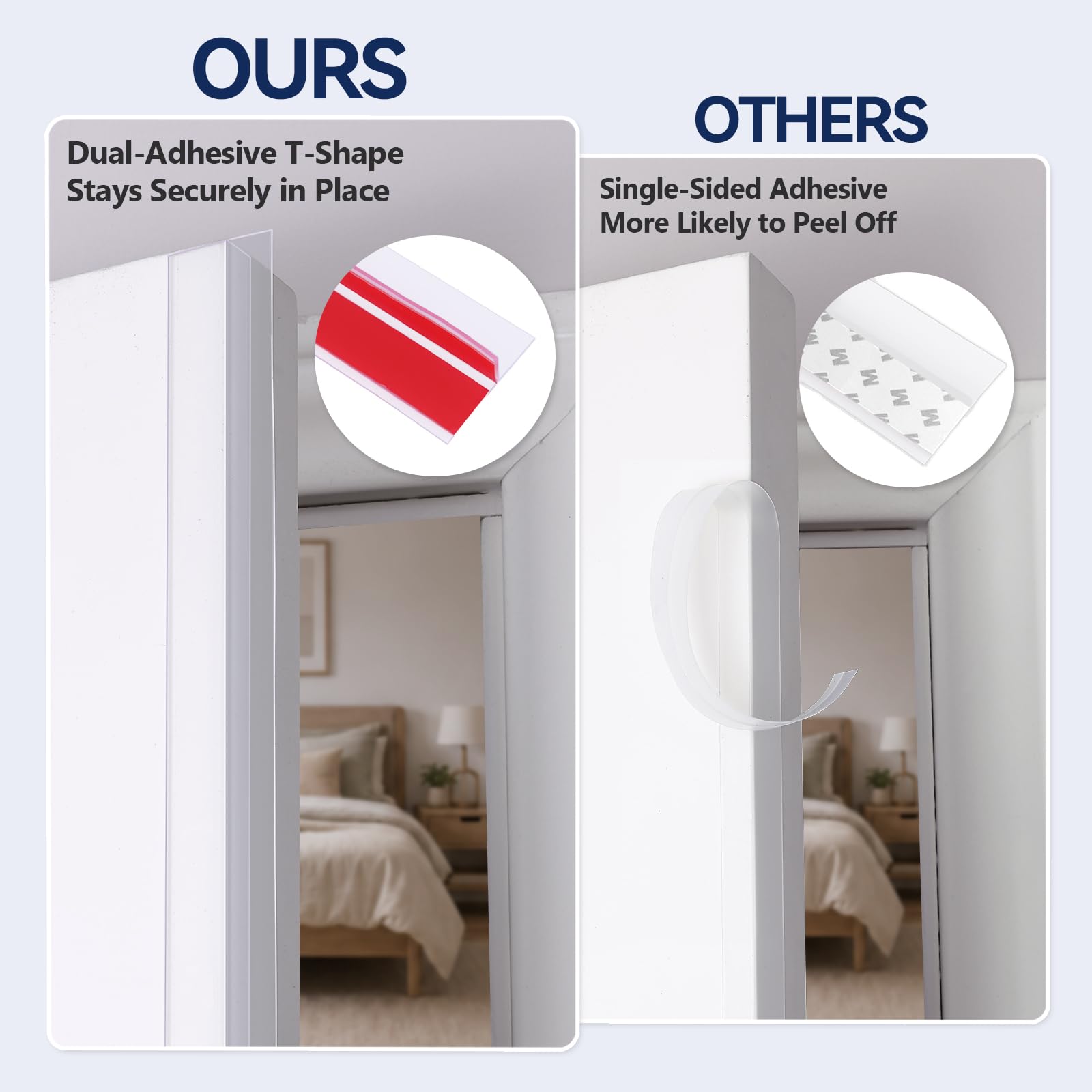Benory À2024 New Upgrade】 T-Shaped Clear Silicone Seal Strip For Door & Windows Gaps,Weather Stripping Strip19.7Ft Draft Stopper Side Of 4