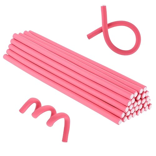 Bremorou 30 rodillos flexibles de 9.45 x 0.31 pulgadas, rizadores de espuma sin calor para mujeres y niñas, cabello corto, medio largo para dormir