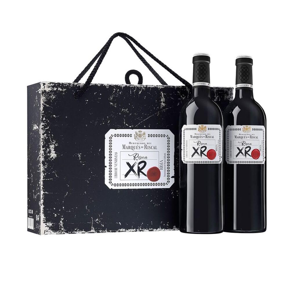 XR Reserva de Marqués de Riscal - Vino tinto Reserva Denominación de Origen Calificada Rioja, Variedad Tempranillo, 24 meses en barrica, Estuche de 2 botellas de 750 ml