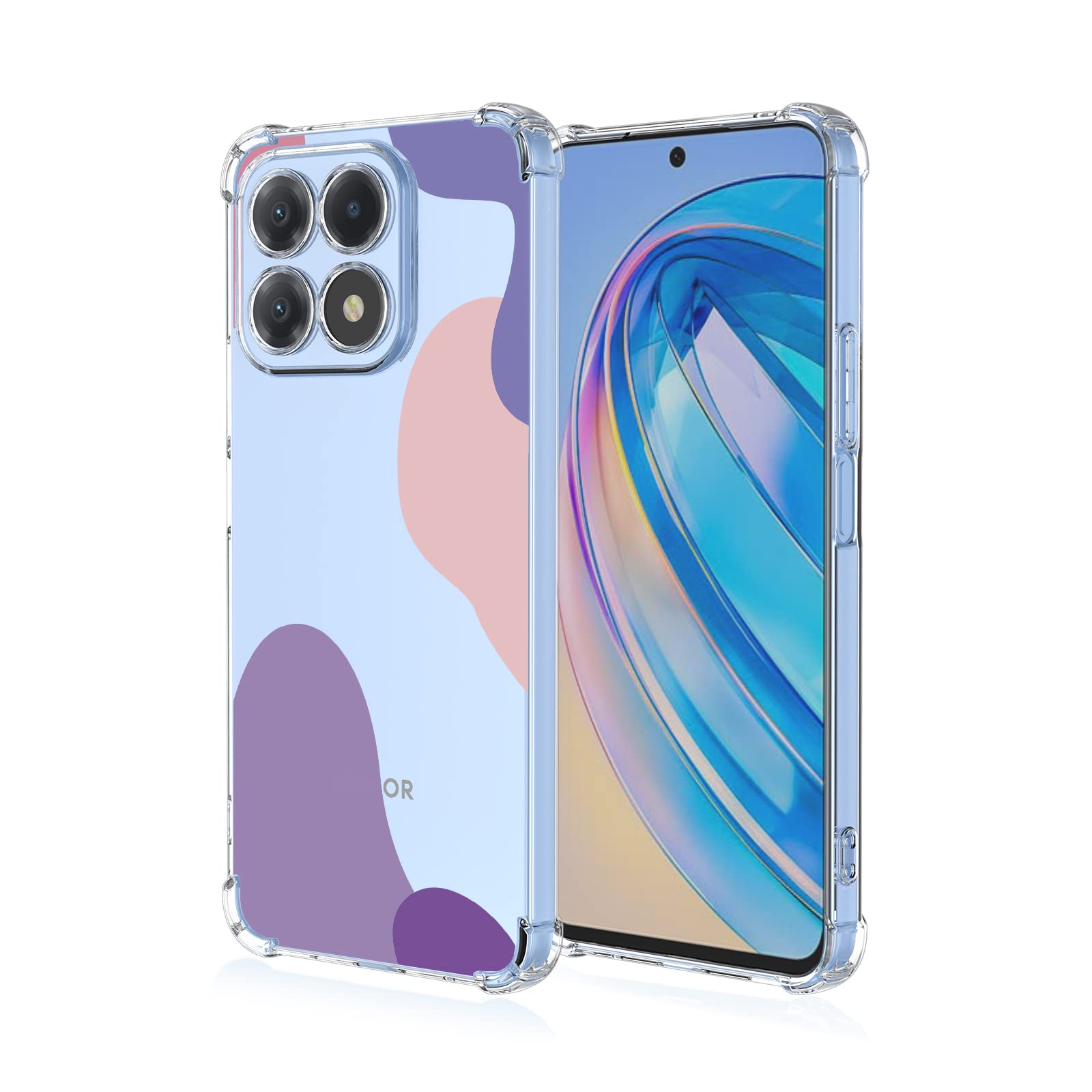 WBWONE Motivo di Stampa Dipinto Cover per Huawei Honor X8a Case, Custodia in Morbida Silicone TPU Anti-Graffio Antiurto Protettiva Shell Bumper (A44