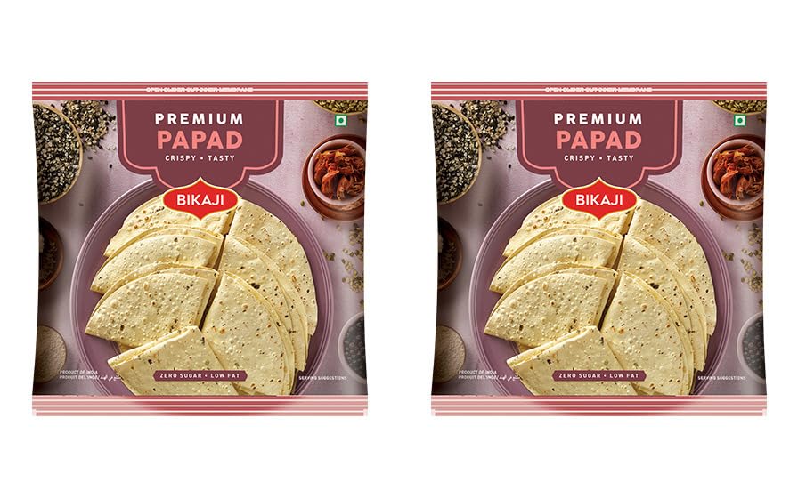 BIKAJIS Special 400g - Premium Moong Dal Papad 400g PACK (Pack of 2) (B0CXM92JXS) Amazon Price History, Amazon Price Tracker